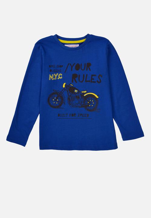 MINOTI - Basic your rules graphic crew tee - blue