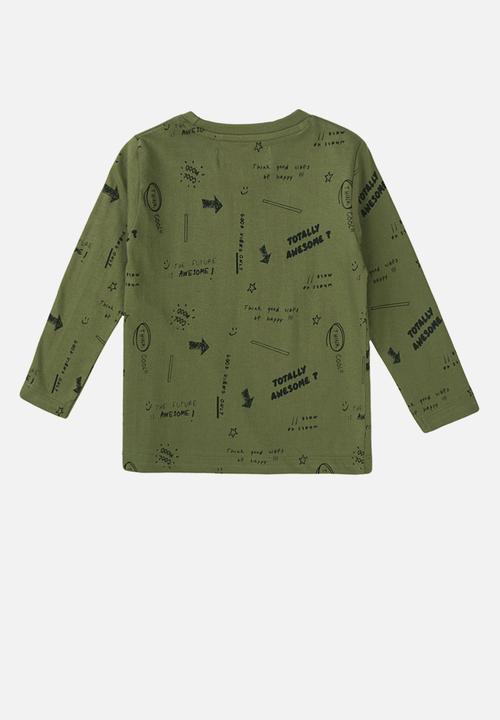 MINOTI - Basic awesome graphic crew tee - khaki