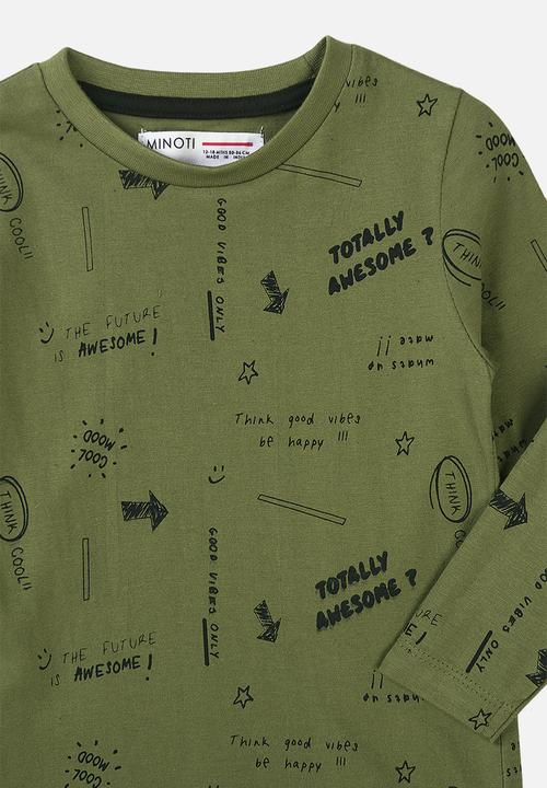 MINOTI - Basic awesome graphic crew tee - khaki