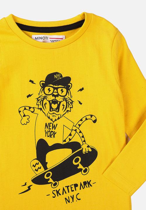 MINOTI - Basic skate park graphic crew tee - yellow