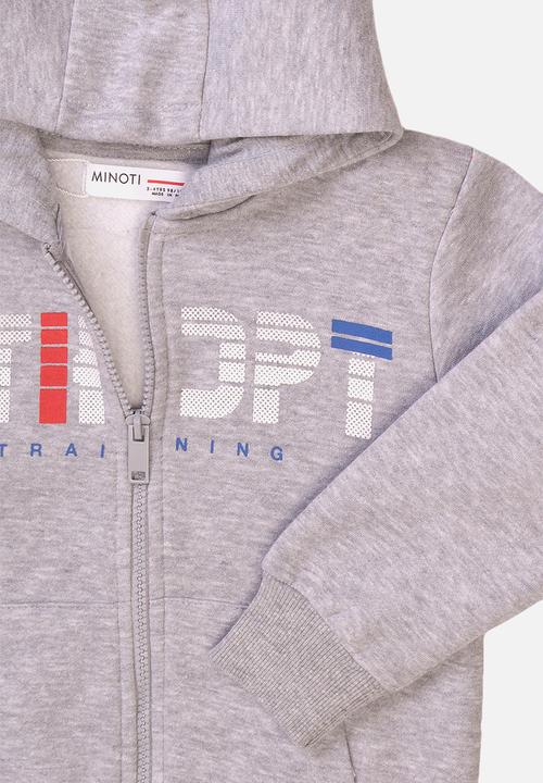 MINOTI - Teen boys basic fleece zip thru - grey marl