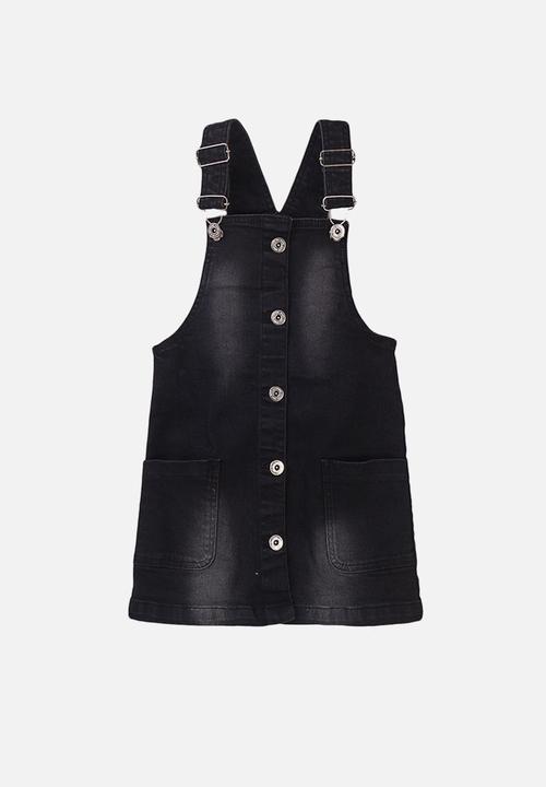 MINOTI - Denim pinafore dress - black 