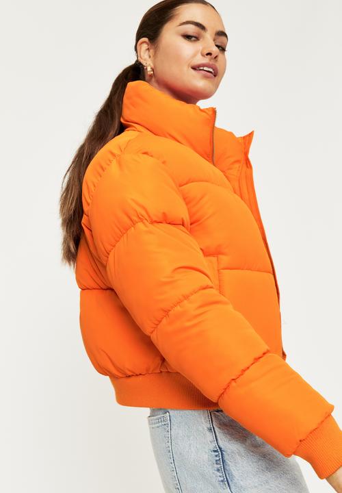 Supré  - Cody cropped puffer jacket - orange pop