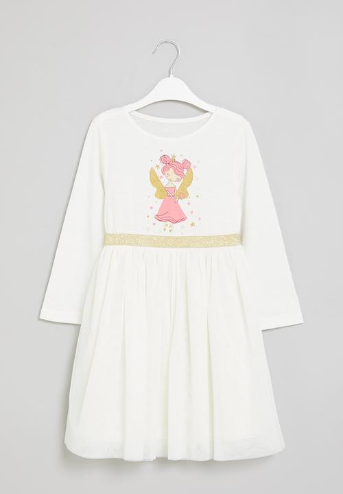 Pop Candy - Printed combo dress - ivory