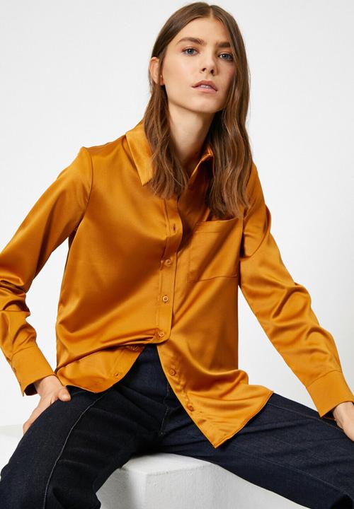 Koton - Classic neck shirt - mustard