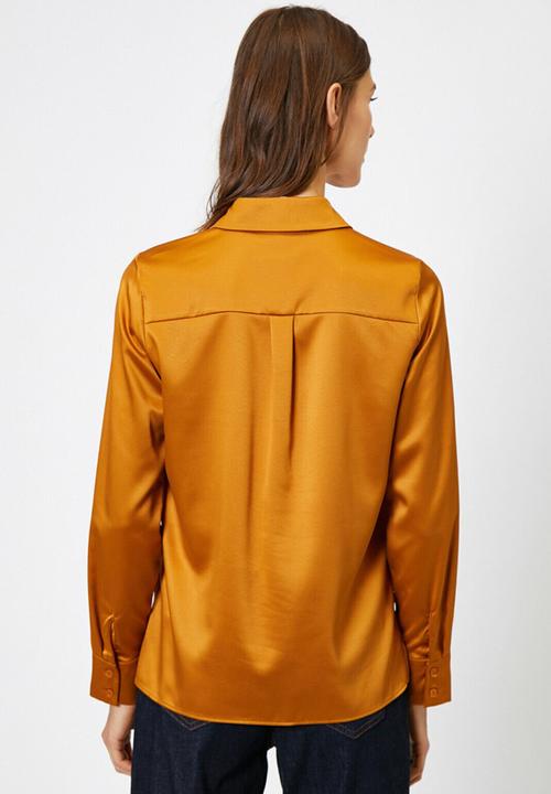 Koton - Classic neck shirt - mustard