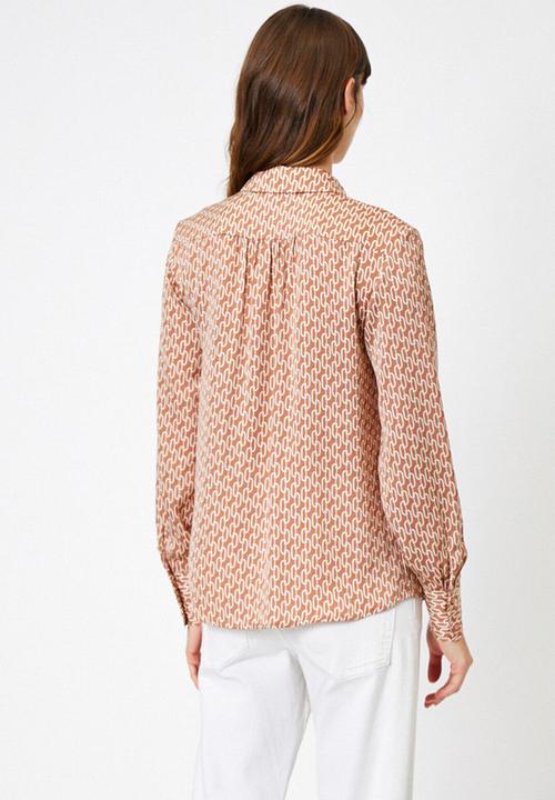 Koton - Classic neck shirt - textured beige