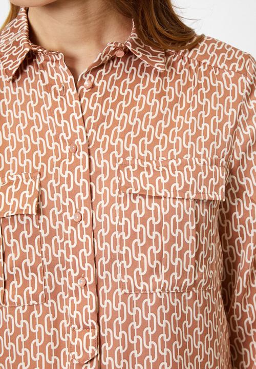 Koton - Classic neck shirt - textured beige