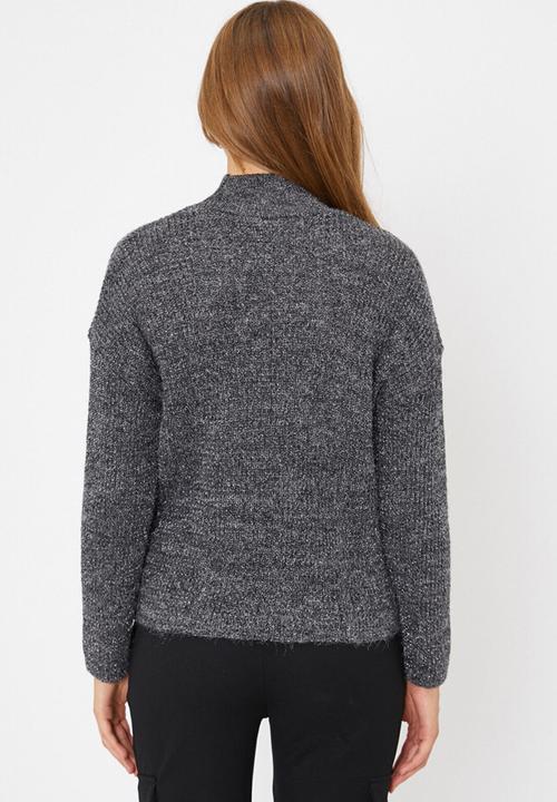Koton - High neck long sleeve jumper - black / grey