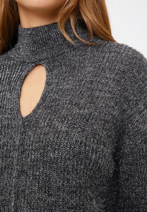 Koton - High neck long sleeve jumper - black / grey