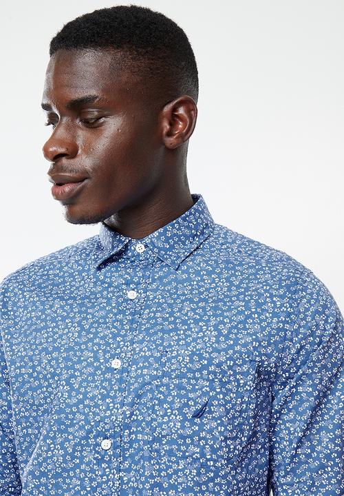 Nautica - Poplin print  - blue & white