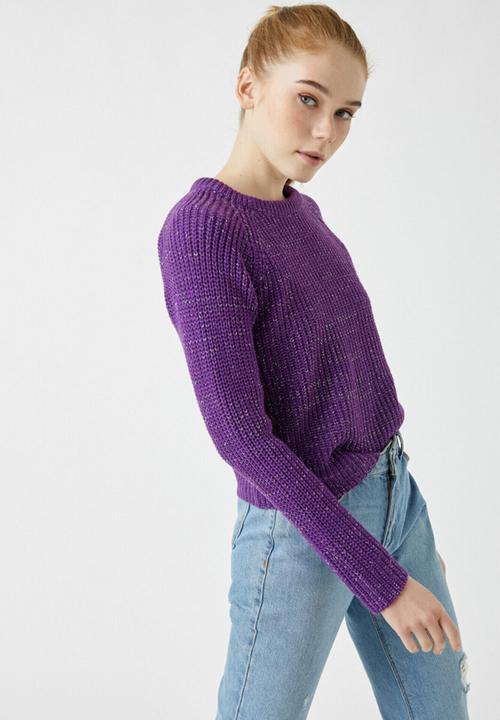 Koton - Crew neck jumper - purple