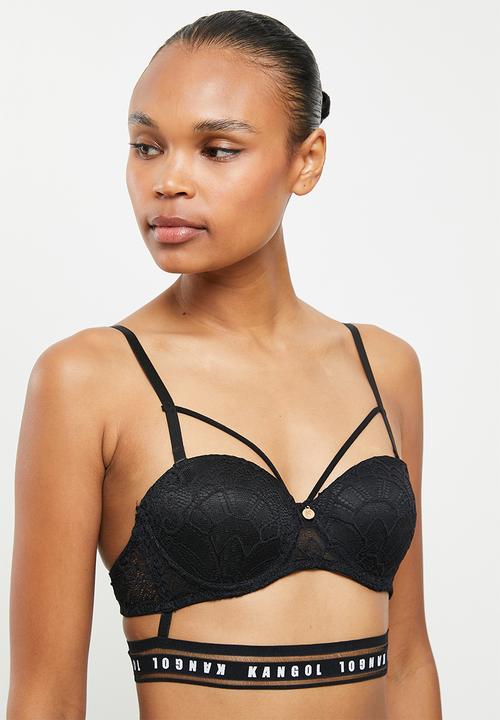 KANGOL - Strappy balc bra - branded black