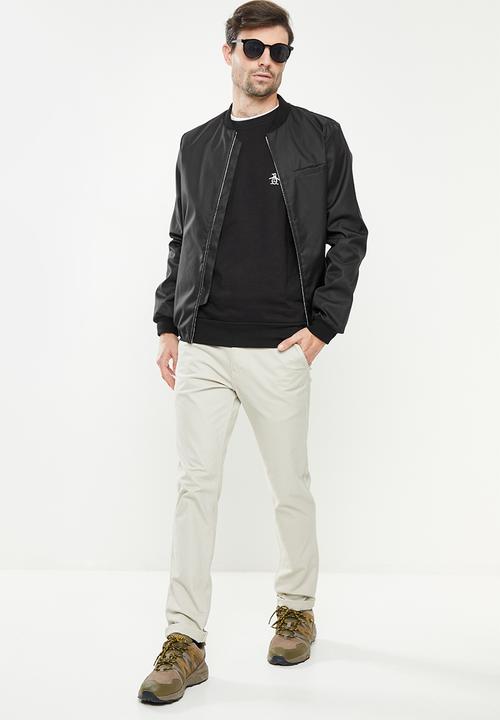 Original Penguin - Long sleeve sticker pete fleece - true black