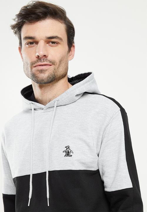 Original Penguin - Two tone hoody - black & rain heather