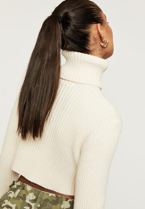 Supré  - Winona roll neck cross over knit - vanilla