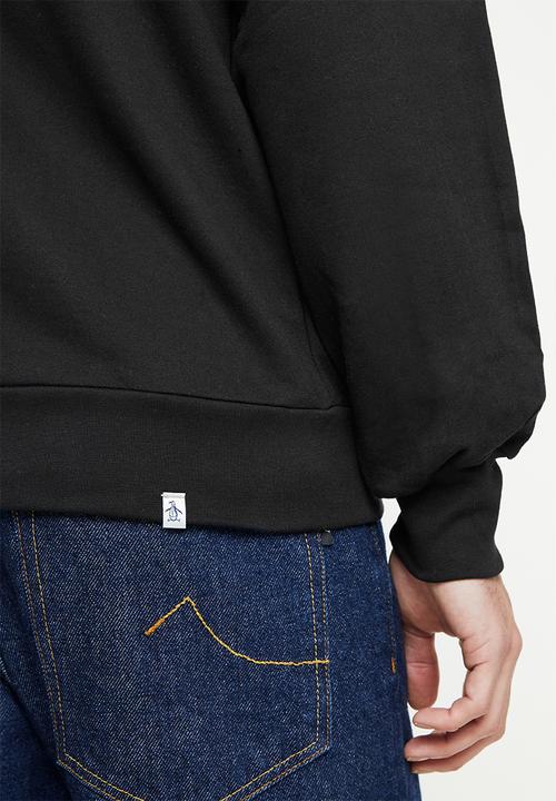 Original Penguin - Long sleeve hooded sweat - true black