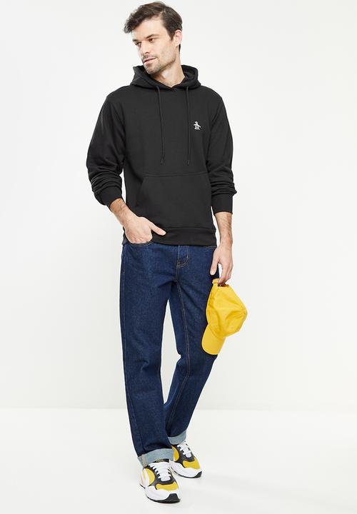 Original Penguin - Long sleeve hooded sweat - true black