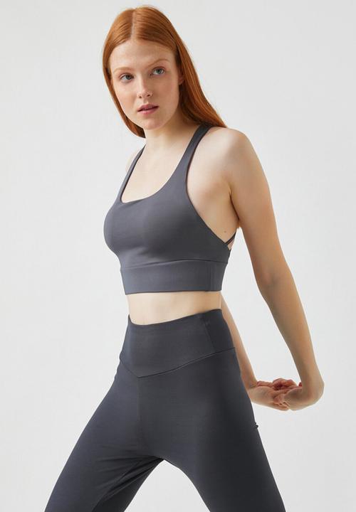 Koton - Back detailed sport bra - anthracite