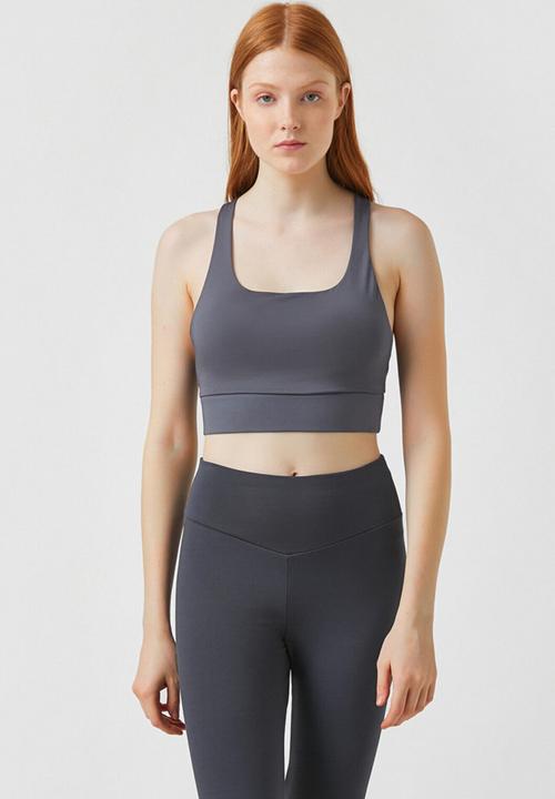 Koton - Back detailed sport bra - anthracite