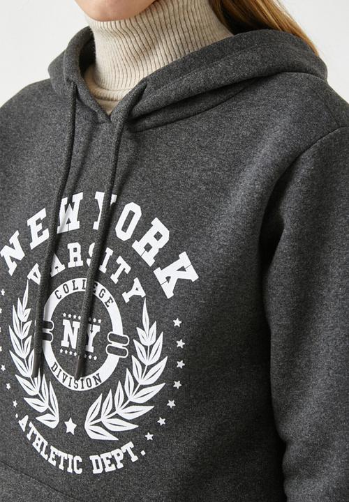 Koton - Hoodie printed sweatshirt - anthracite