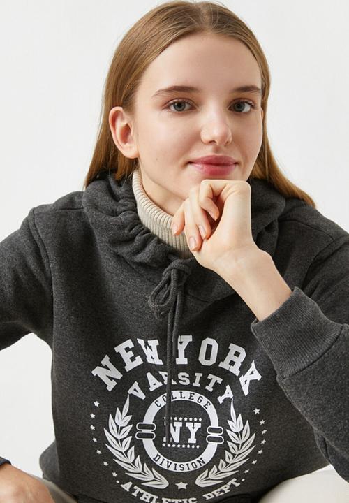 Koton - Hoodie printed sweatshirt - anthracite