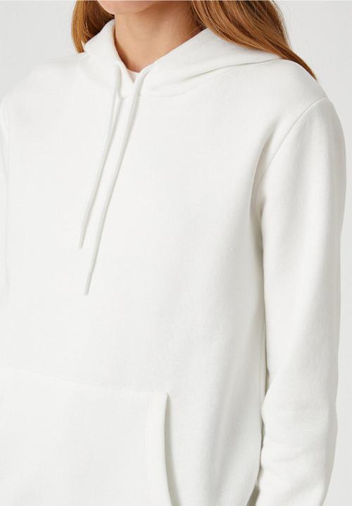 Koton - Long sleeve hoodie pocket sweatshirt  - ecru