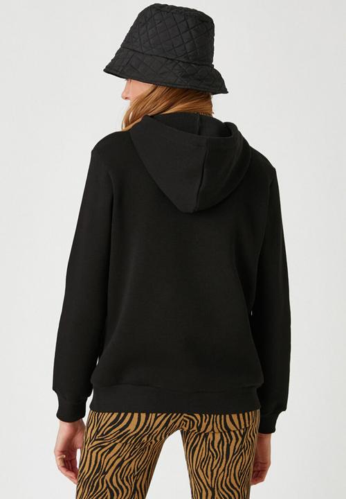 Koton - Long sleeve hoodie pocket sweatshirt - black