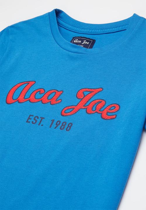 Aca Joe - Boys aca joe emb velt T-shirt - electric blue