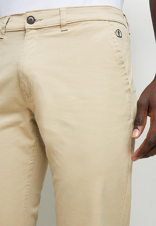 Lark & Crosse - Regular fit stretch chino - stone
