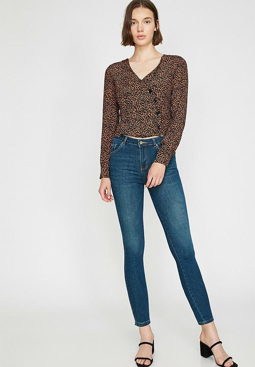 Koton - Slim high rise jeans - mid indigo