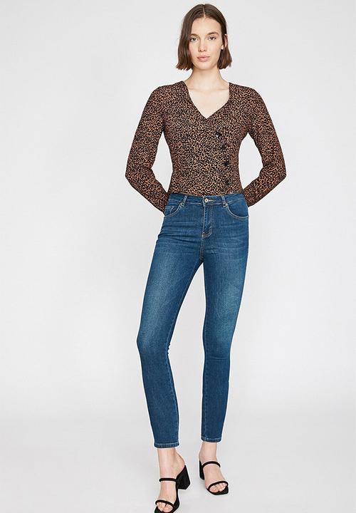 Koton - Slim high rise jeans - mid indigo