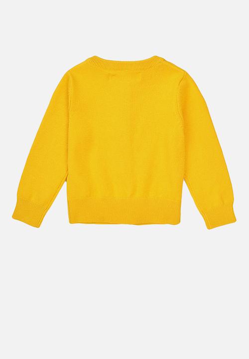 MINOTI - Yellow basic knitted cardigan - yellow 