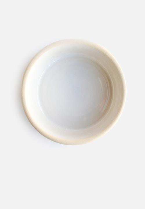Houndstooth - Pet ceramic bowl - white