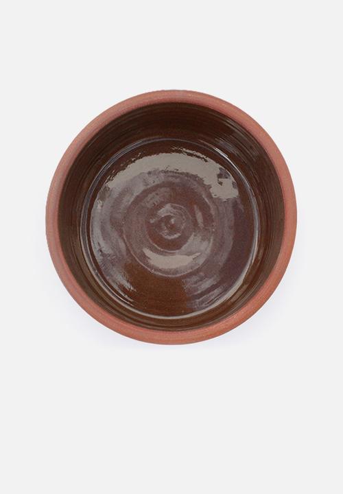 Houndstooth - Pet ceramic bowl - terracotta