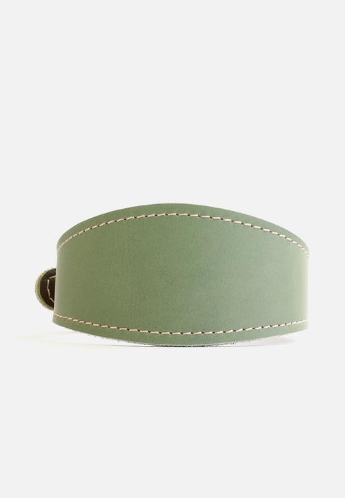 Houndstooth - Lurcher Curve collar - sage