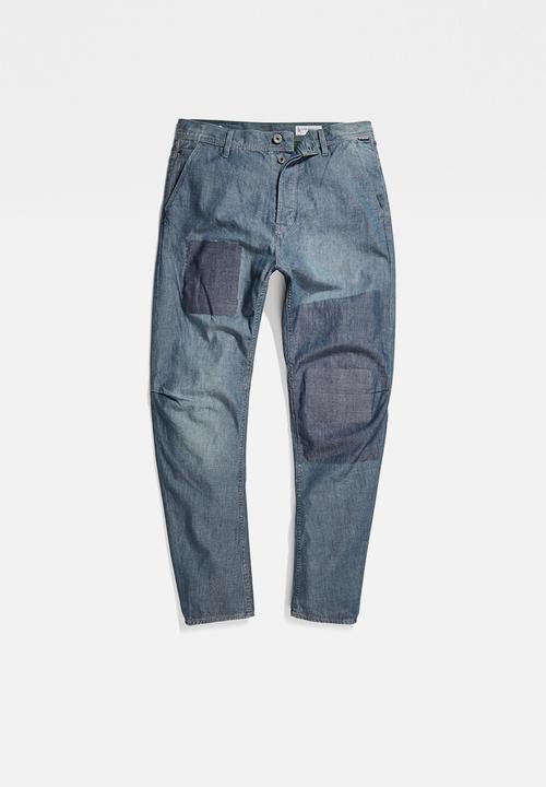 G-STAR - Grip 3d relaxed tapered - antic faded aegean blue tech restored