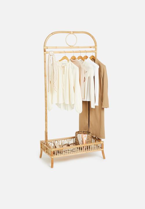 Sixth Floor - Rattan clothing rail - natural