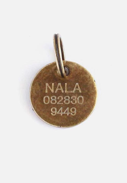 Houndstooth - Pet name tag - antique brass
