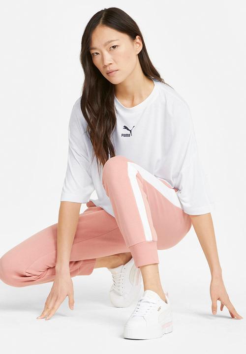 PUMA - Classic logo tee - puma white & silver
