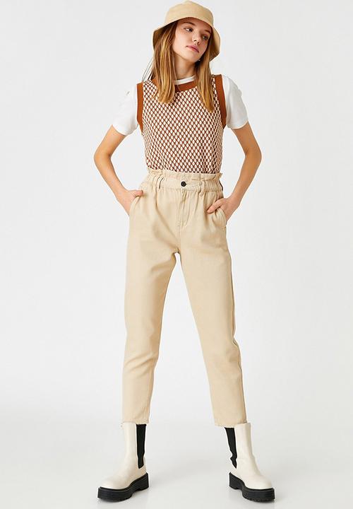 Koton - Elastic high waist - camel