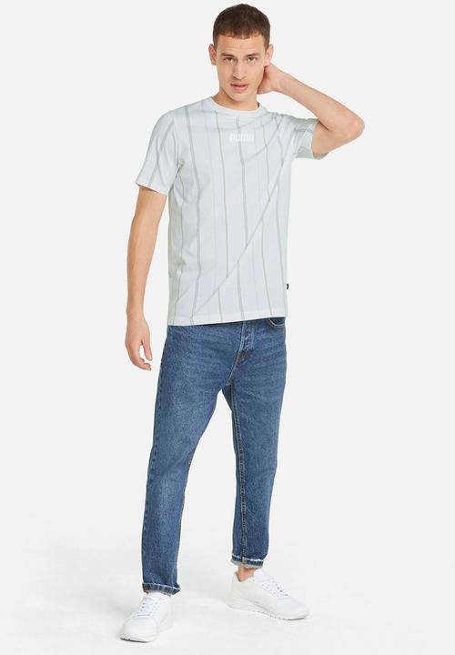 PUMA - Modern Basics Striped Tee - White