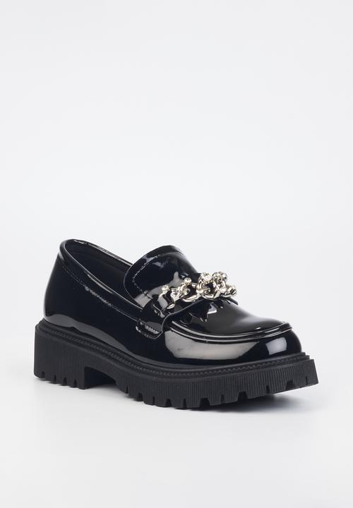 Miss Black - Chainz1 lug sole loafer - black