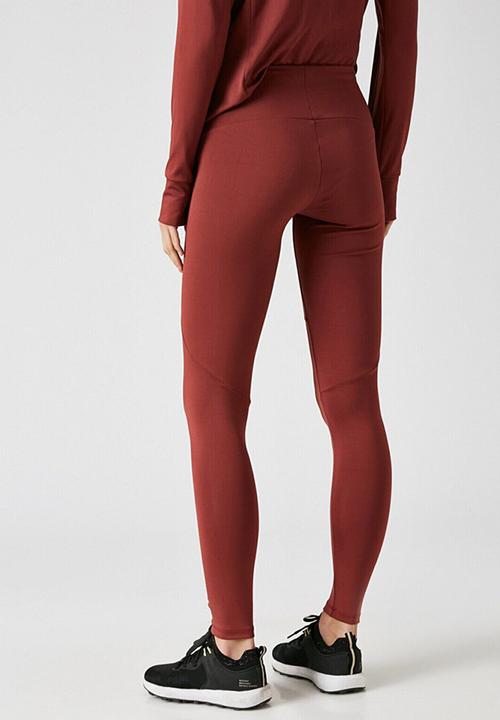 Koton - High waist leggings - burgundy