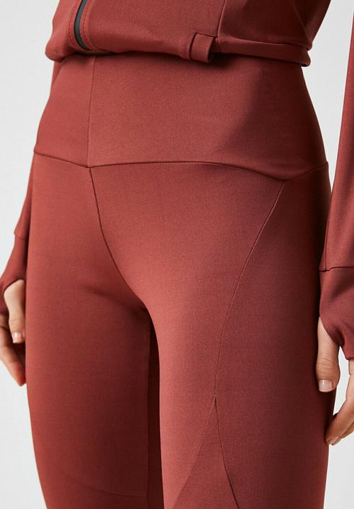 Koton - High waist leggings - burgundy