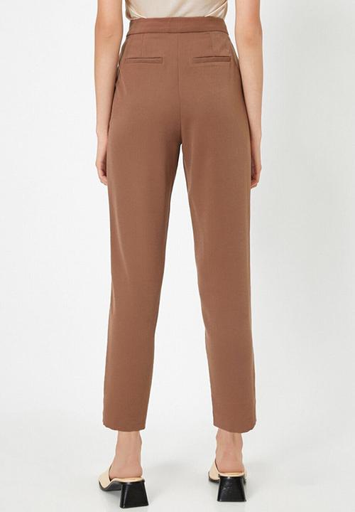Koton - High waist carrot trousers - brown