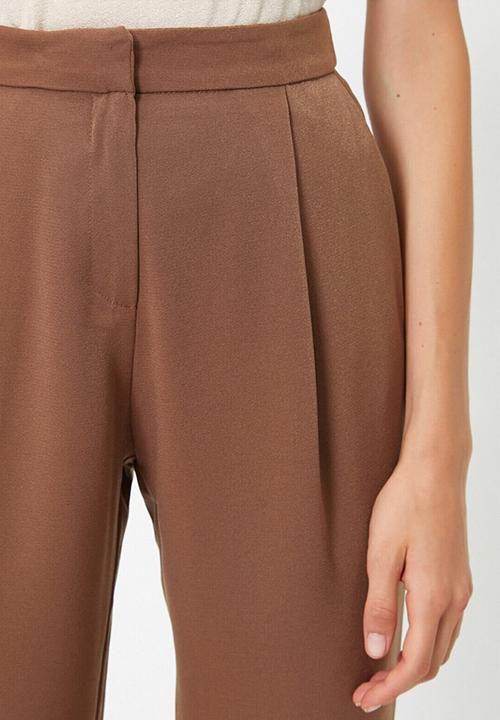Koton - High waist carrot trousers - brown