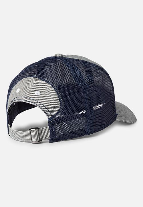 G-STAR - Indigo stripe embro baseball trucker cap - indigo & milk