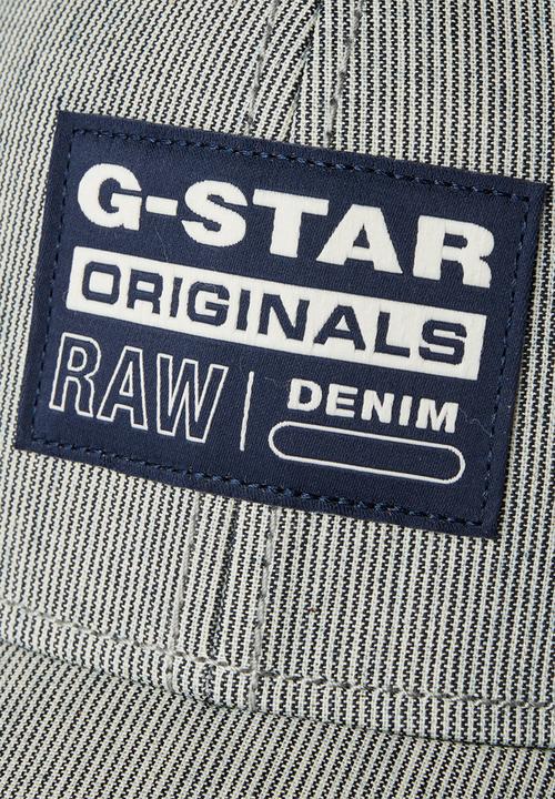 G-STAR - Indigo stripe embro baseball trucker cap - indigo & milk