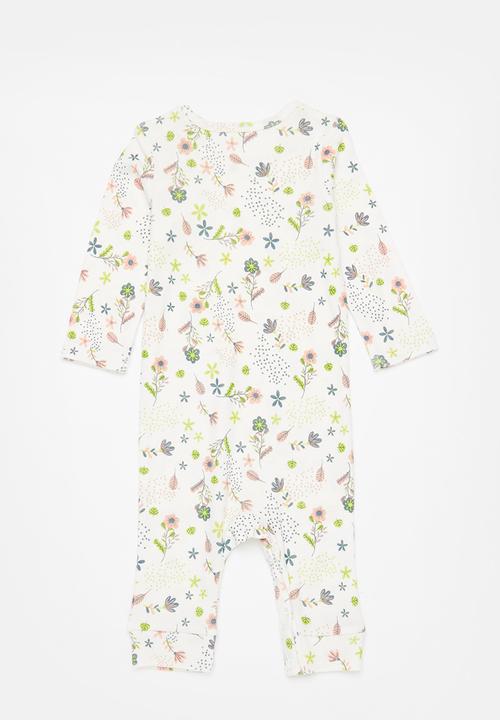 Pop Candy - Girls 2 pack romper - ecru & coral